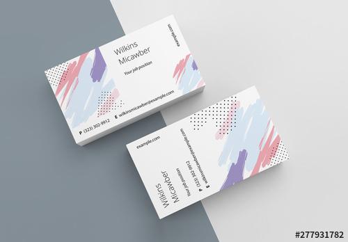 Business Card Layout with Abstract Designs - 277931782 - 277931782