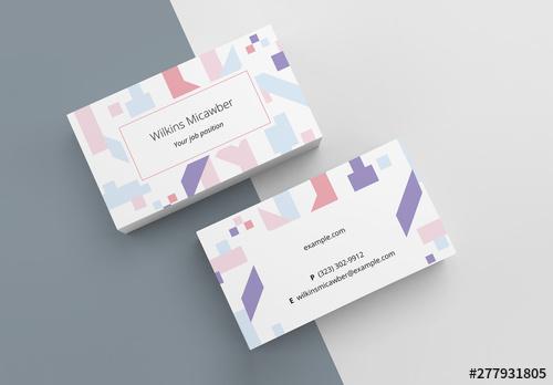 Business Card Layout with Abstract Designs - 277931805 - 277931805