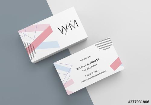 Business Card Layout with Abstract Designs - 277931806 - 277931806