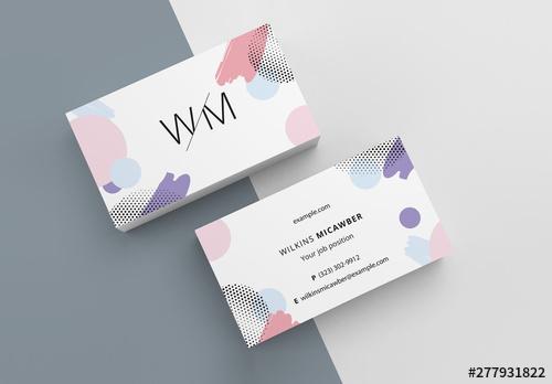 Business Card Layout with Abstract Designs - 277931822 - 277931822