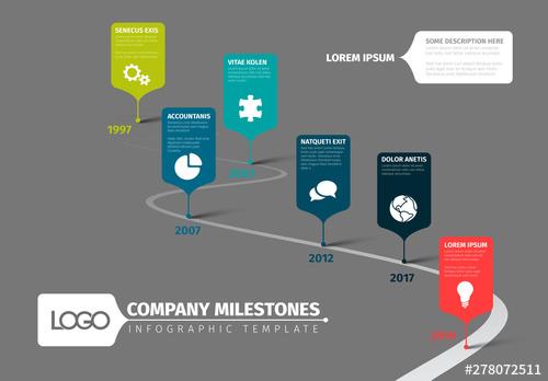 Dark Path Timeline Informative Chart Layout - 278072511 - 278072511