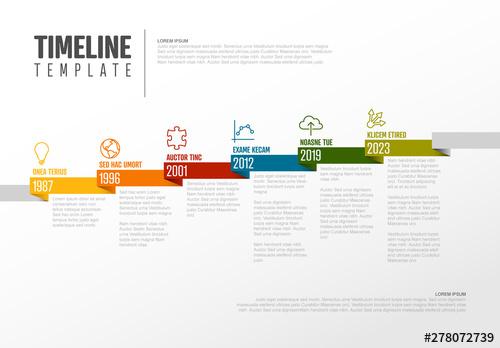 Timeline Informative Chart Layout with Rainbow Ribbon - 278072739 - 278072739