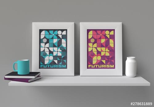 Retro Geometric Poster Layout - 278631889 - 278631889