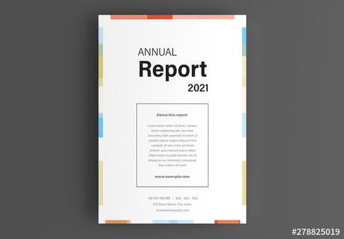 Report Cover Layout with Colorful Border - 278825019 - 278825019