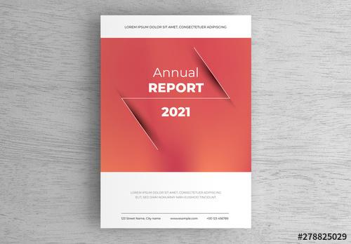 Report Cover Layout with Abstract Orange Elements - 278825029 - 278825029