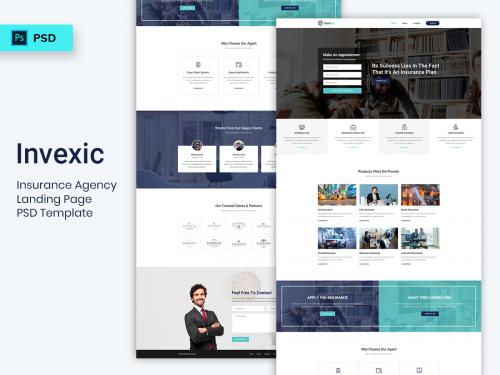 Insurance Agency Landing Page PSD Template - insurance-agency-landing-page-psd-template