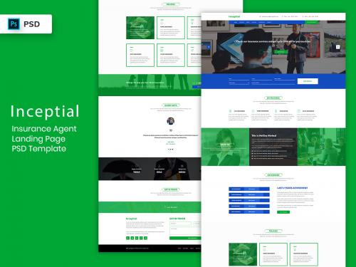 Insurance Agent Landing Page PSD Template - insurance-agent-landing-page-psd-template