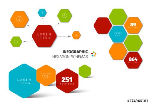 Informative Chart Layout with Hexagon Elements - 274946181 - 274946181