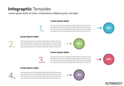 Numbered Timeline Layout with Colored Circles - 275683517 - 275683517