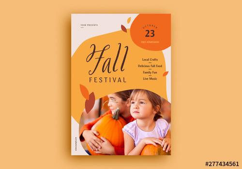 Fall Festival Flyer Layout with Image Placeholder - 277434561 - 277434561