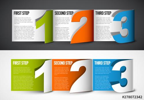 Three Step Horizontal Informative Chart Layout - 278072342 - 278072342