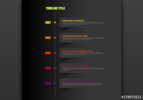 Dark Vertical Timeline Informative Chart Layout - 278072513 - 278072513