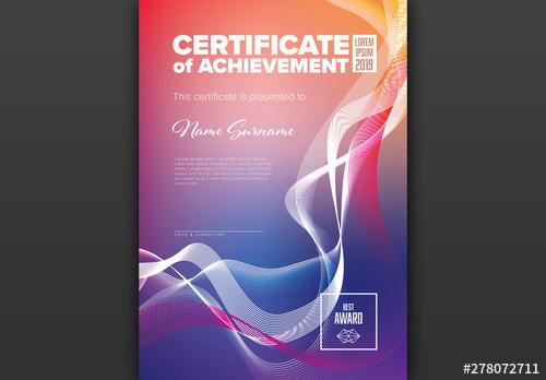 Abstract Wave Certificate of Excellence Layout - 278072711 - 278072711