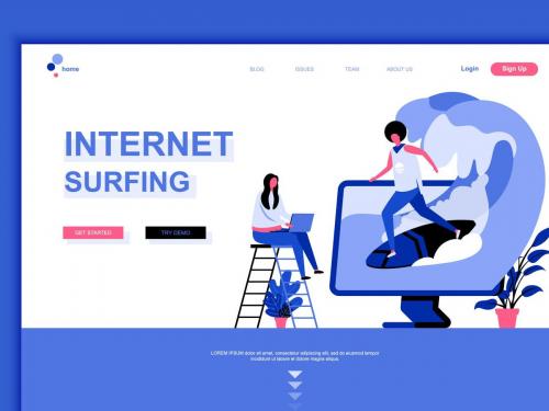 Internet Surfing Flat Landing Page Template - internet-surfing-flat-landing-page-template