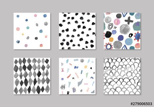 Hand Painted Abstract Seamless Patterns - 279006503 - 279006503