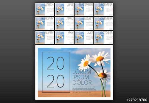 2020 Calendar Layout with Photo Placeholder - 279219700 - 279219700