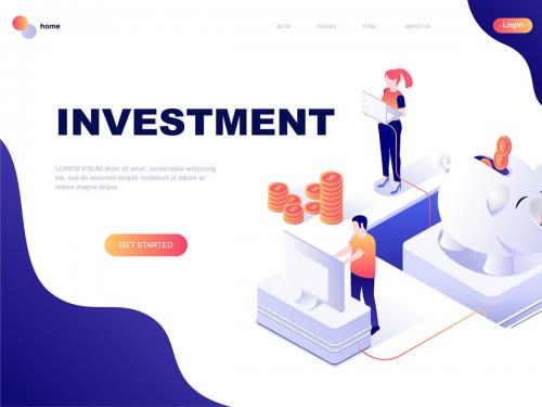 Investment Isometric Landing Page Template - investment-isometric-landing-page-template