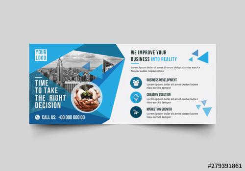 Corporate Banner Layout with Blue Elements - 279391861 - 279391861