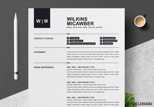 Minimalist Resume Layout with Cover Letter - 281286440 - 281286440