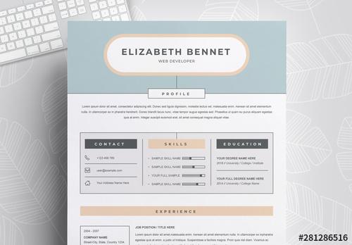 Blue and Gold Resume Layout - 281286516 - 281286516