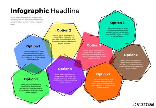Hexagon Info Chart Layout with Colored Accent - 281327486 - 281327486