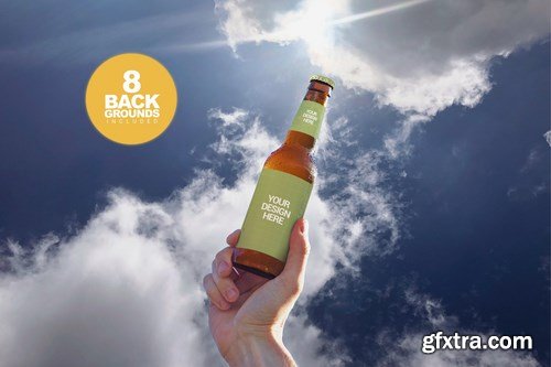 Sky Backgrounds Beer Mockup