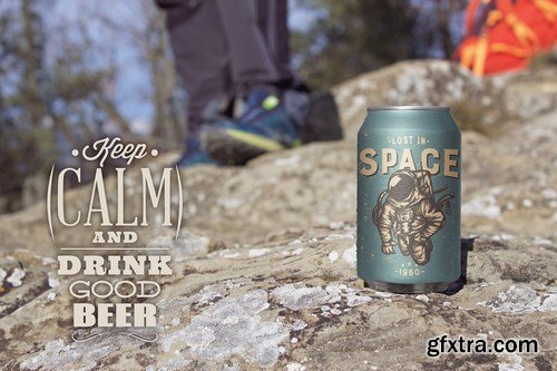 Mountain Beer Can Mockup Duo