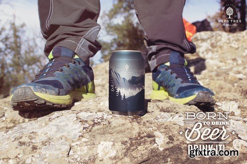 Mountain Beer Can Mockup Duo