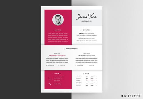 Resume Layout with Photo Placeholder - 281327550 - 281327550