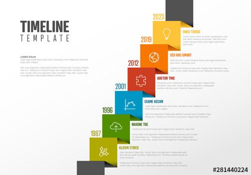 Diagonal Ribbon Timeline Info Chart Layout - 281440224 - 281440224