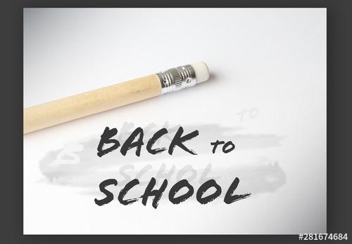 Back to School Banner Layout with Pencil - 281674684 - 281674684