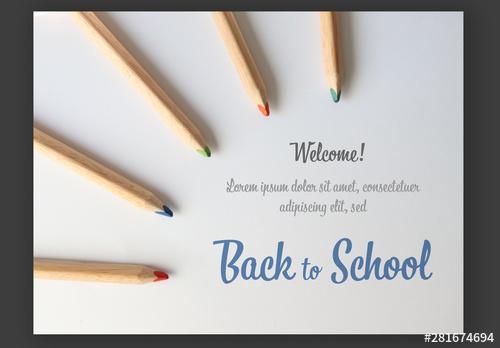 Back to School Banner Layout with Pencils - 281674694 - 281674694