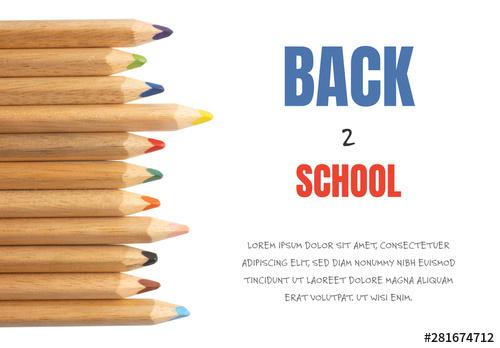 Back to School Banner Layout with Pencils - 281674712 - 281674712