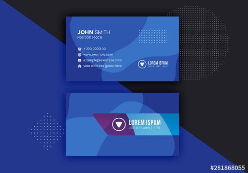 Blue Abstract Business Card Layout - 281868055 - 281868055