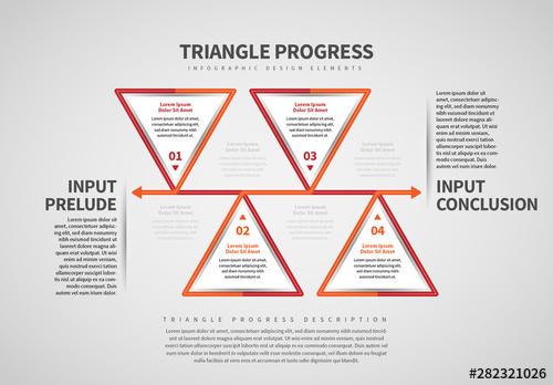 Progress Info Chart with Orange Triangles - 282321026 - 282321026