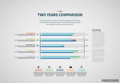 Two Part Comparison Bar Graph Info Chart - 282321029 - 282321029