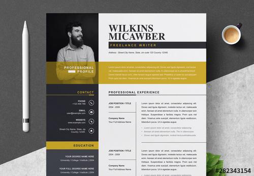 Professional Resume CV Template Layout - 282343154 - 282343154