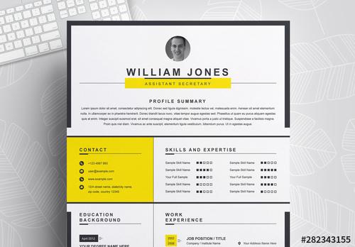 Yellow Color Resume Template - 282343155 - 282343155