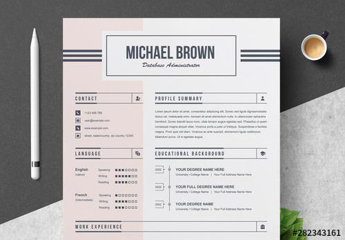 Modern Resume Template Layout - 282343161 - 282343161