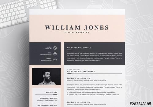 Creative Resume Templates Layout with Photo - 282343195 - 282343195