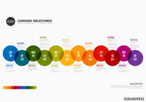 Full Year Rainbow Timeline Info Chart Layout - 282455932 - 282455932