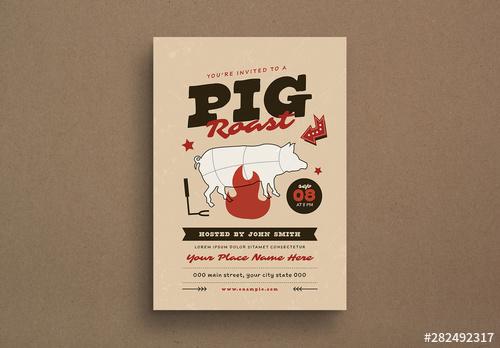 Pig Roast Event Flyer Layout - 282492317 - 282492317