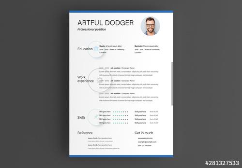 Resume Layout with Large Icons in Background - 281327533 - 281327533