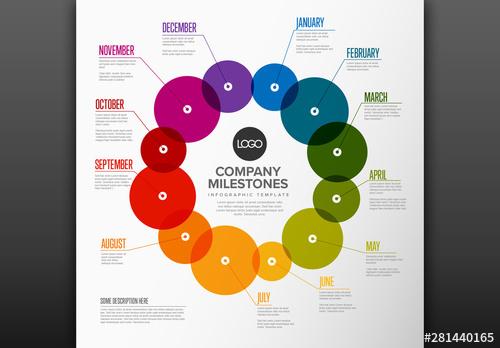 Full Year Timeline Circular Info Chart Layout - 281440165 - 281440165