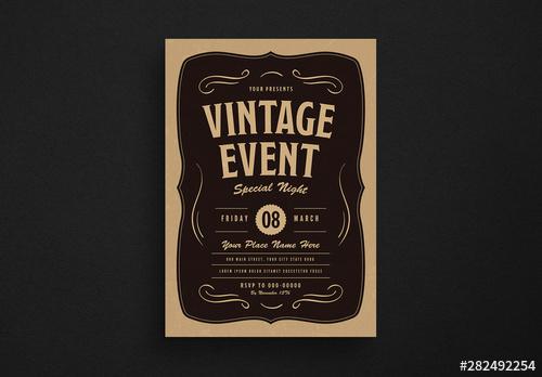 Vintage Event Flyer Layout - 282492254 - 282492254