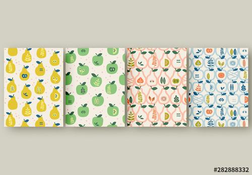 Patterns Set with Apples and Pears - 282888332 - 282888332