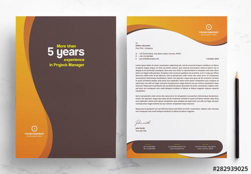 Letterhead Layout with Orange Gradients - 282939025 - 282939025