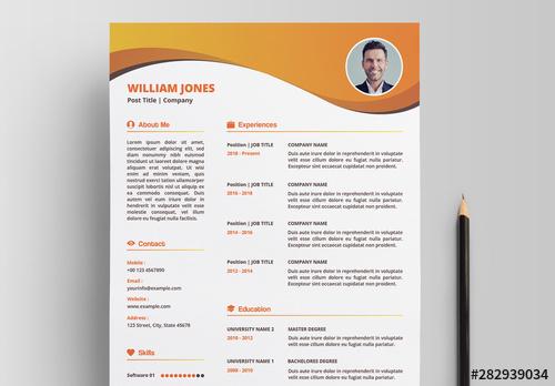 Resume Layout with Orange Gradients - 282939034 - 282939034