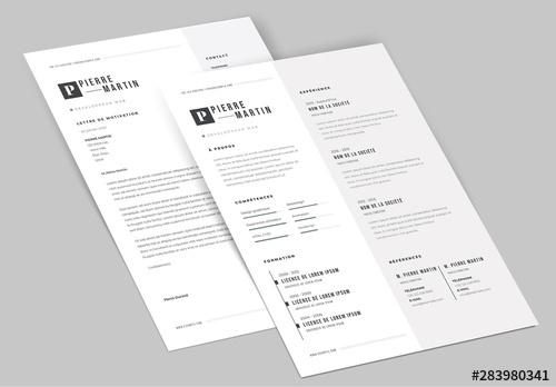 Template de lettre de motivation et de CV classique - 283980341 - 283980341