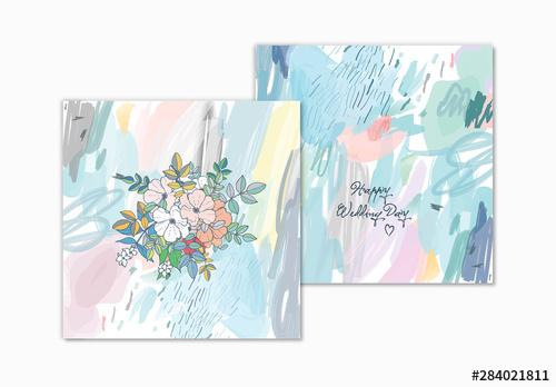 Gentle Floral Cards Layout Set - 284021811 - 284021811